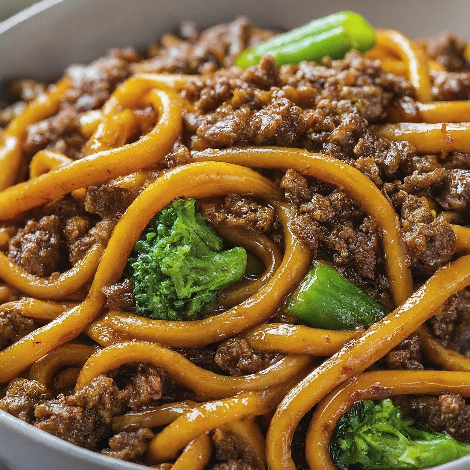 Mongolian Ground Beef Noodles Delight Recipe