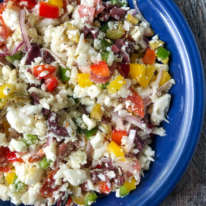 Antipasto Cauliflower Rice Salad